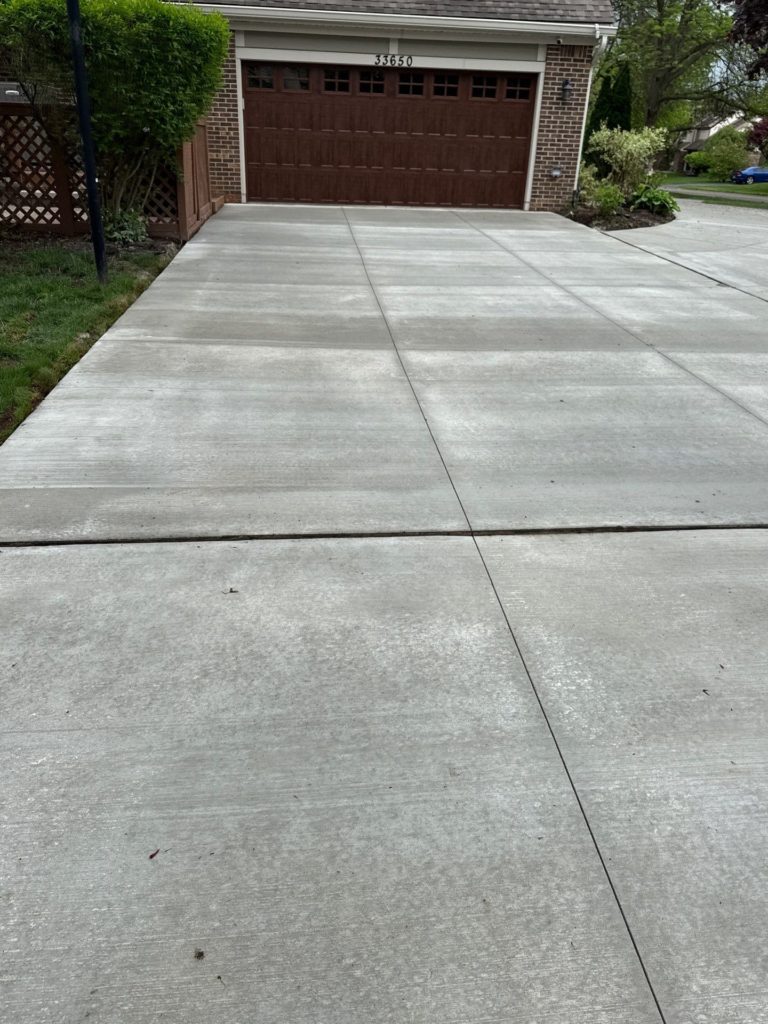 After photo of a concrete driveway project